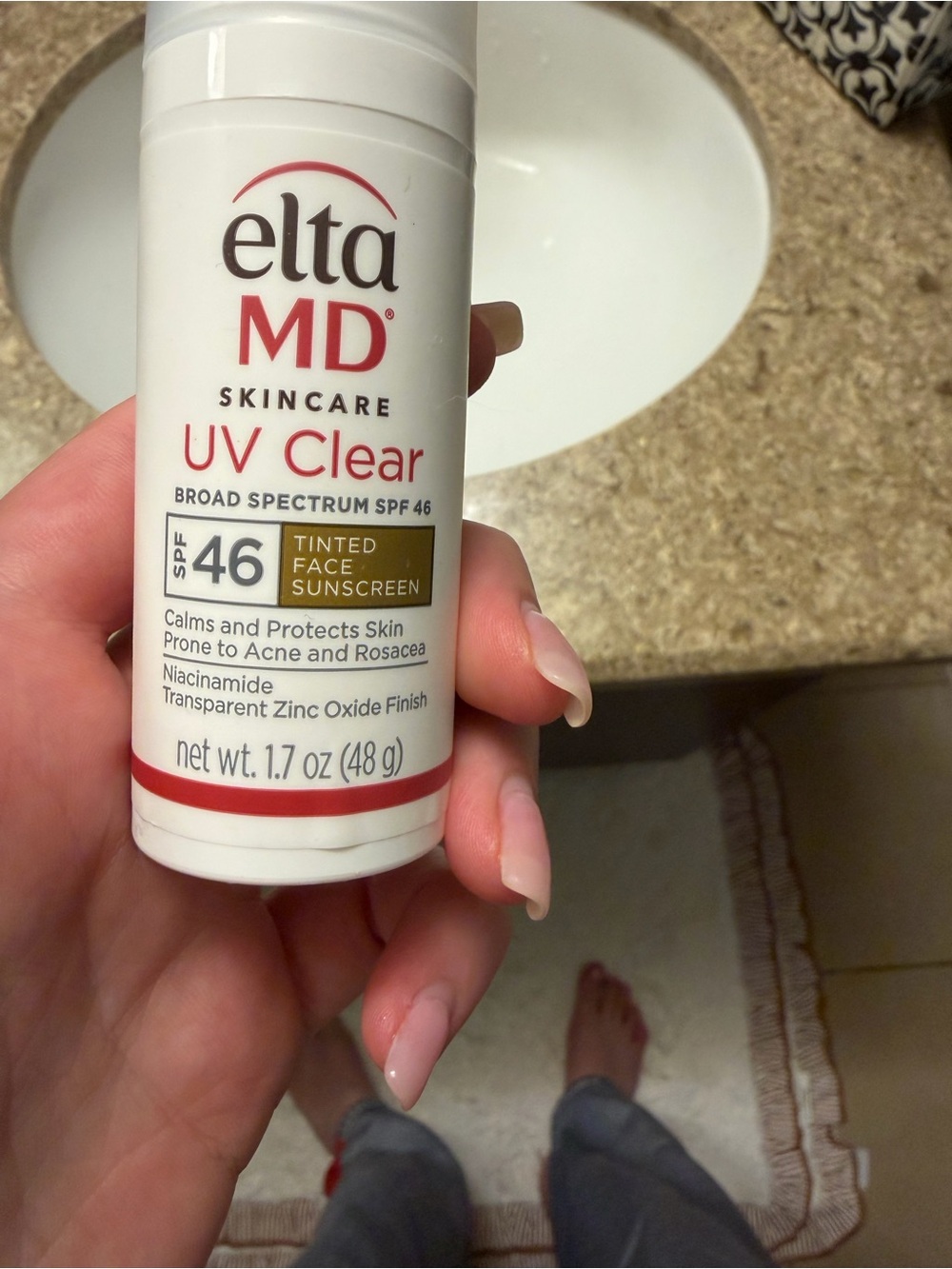 EltaMD UV Clear Tinted Face Sunscreen SPF 46 - White and Red Accents